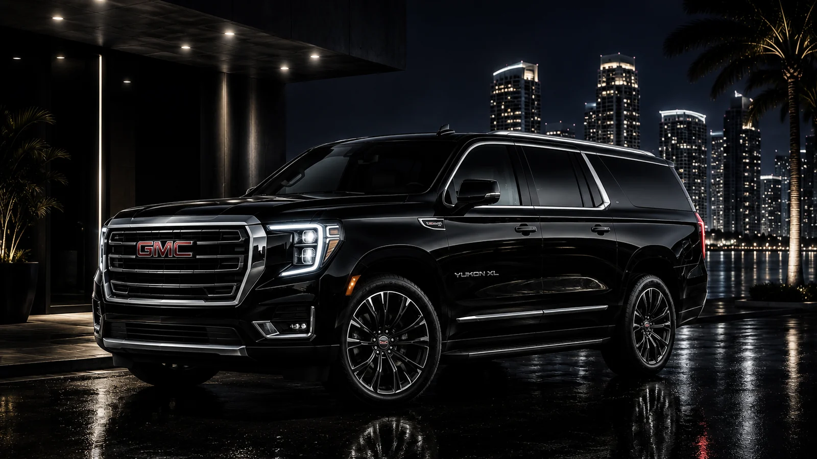 Black GMC Yukon XL luxury SUV for Samy Limo South Florida chauffeur service